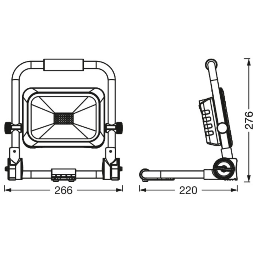 Ledvance - LED Dimbaar buitenshuis oplaadbaar Schijnwerper WORKLIGHT BATTERY LED/20W/5V 2200 mAh IP54