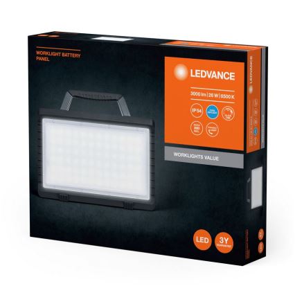 Ledvance - LED Dimbaar buitenshuis oplaadbaar Schijnwerper WORKLIGHT BATTERY LED/26W/5V 2200 mAh IP54