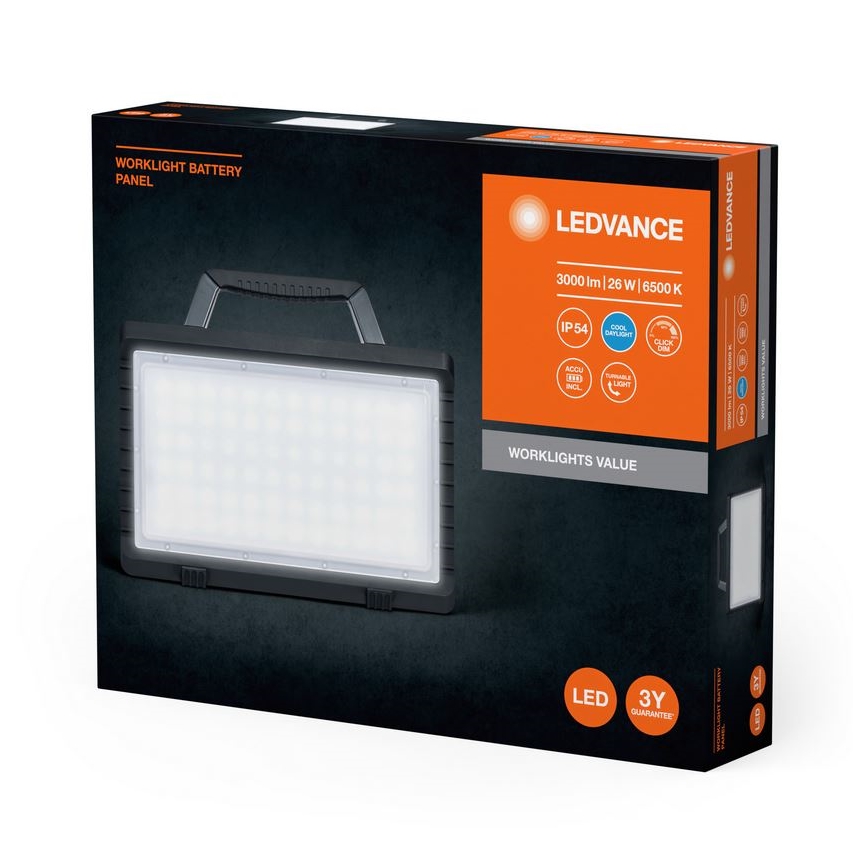 Ledvance - LED Dimbaar buitenshuis oplaadbaar Schijnwerper WORKLIGHT BATTERY LED/26W/5V 2200 mAh IP54