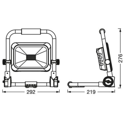 Ledvance - LED Dimbaar buitenshuis rechargeable Schijnwerper WORKLIGHT BATTERY LED/30W/5V IP54