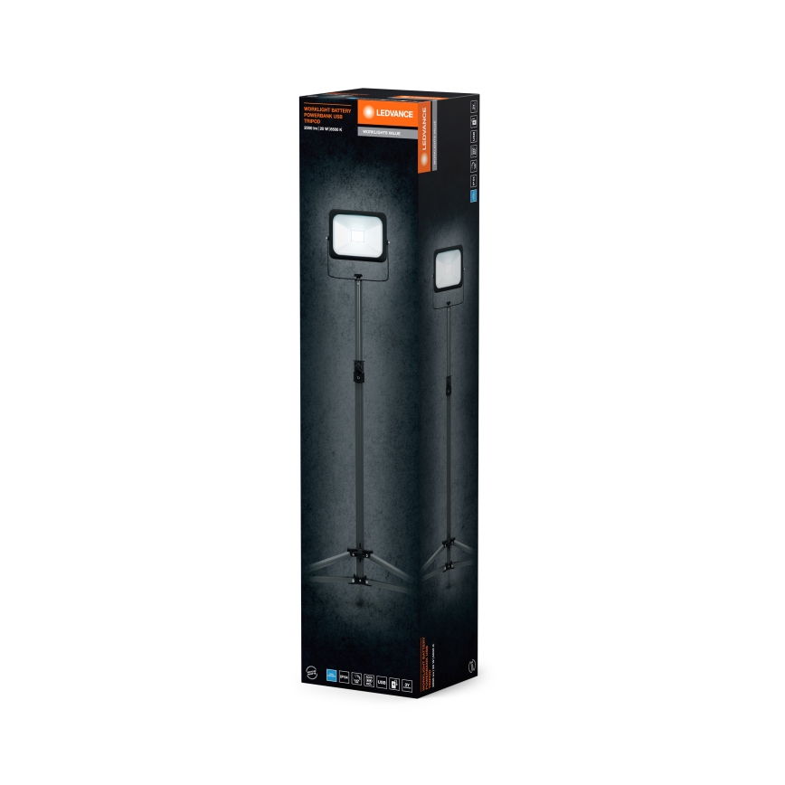 Ledvance - LED dimbare werklamp met statief WORKLIGHT TRIPOD LED/20W/3,7V 1500 mAh IP54