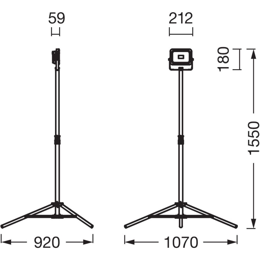 Ledvance - LED dimbare werklamp met statief WORKLIGHT TRIPOD LED/20W/3,7V 1500 mAh IP54