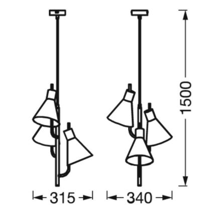 Ledvance - LED Hanglamp aan een koord DECOR TOKIO 3xLED/4,6W/230V
