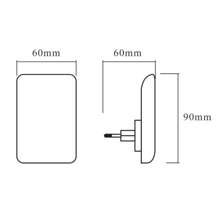 Ledvance - LED Nachtlamp met sensor LUNETTA LED/0,28W/230V 3000K