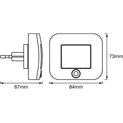 Ledvance - LED Nachtlamp met sensor LUNETTA LED/0,7W/230V 3000K