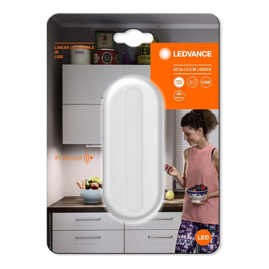 Ledvance - LED Nachtlamp met sensor MOBILE LED/0,5W/3,7V 330 mAh CRI 90