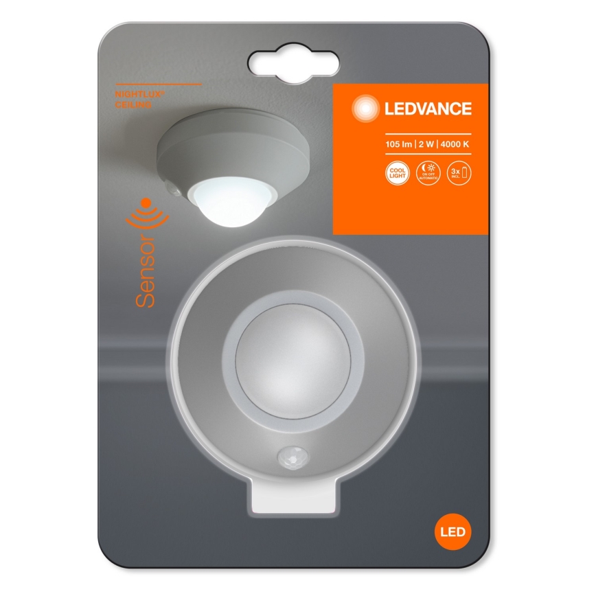 Ledvance - LED Nachtlamp met sensor NIGHTLUX LED/1,7W/3xAAA 4000K