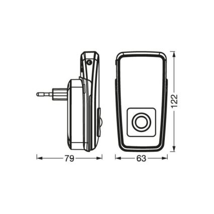 Ledvance - LED Oriëntatie Stopcontact Lamp met Sensor LUNETTA LED/2W/230V