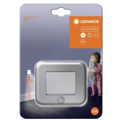 Ledvance - LED Oriëntatielamp met sensor NIGHTLUX LED/0,25W/3xAAA