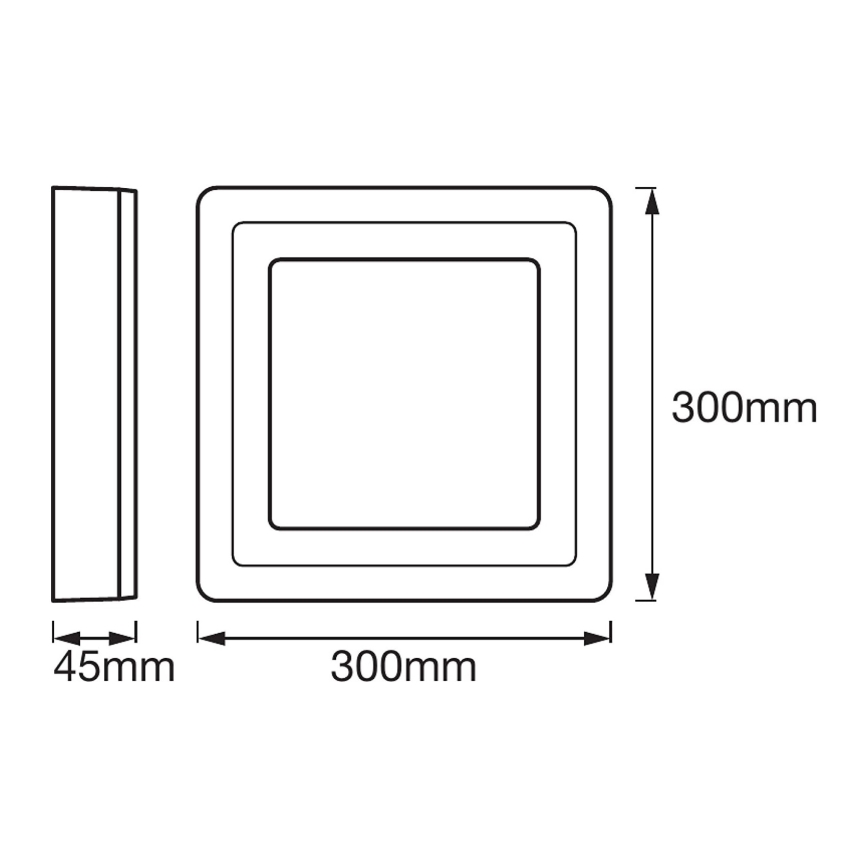 Ledvance - LED Plafond Lamp SQUARE LED/18W/230V