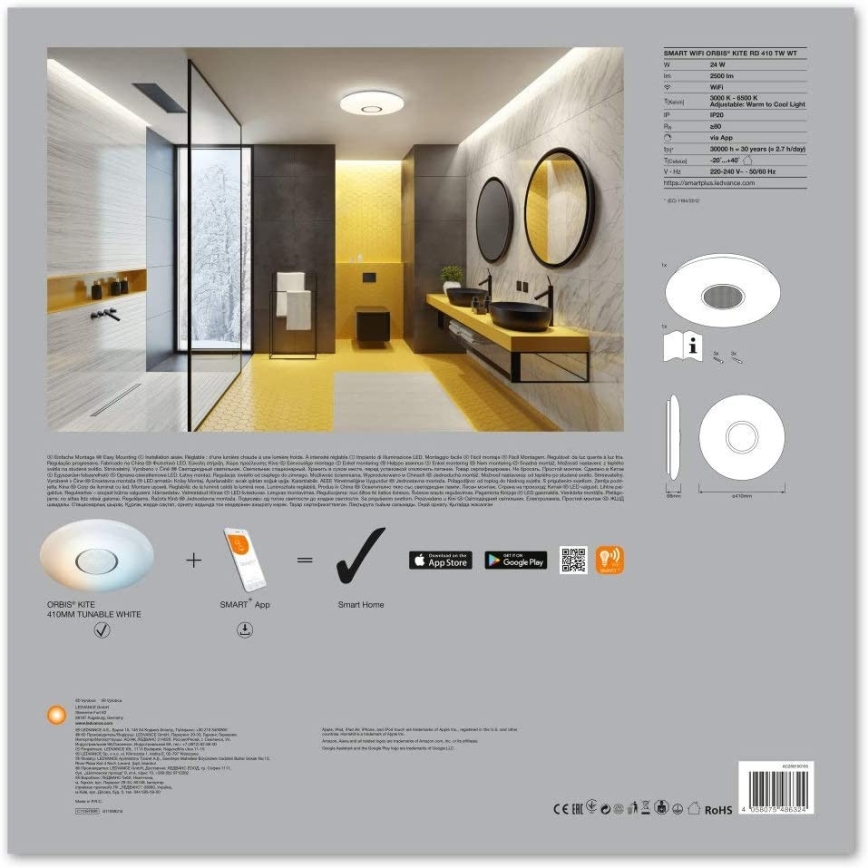Ledvance - LED Plafondlamp dimbaar SMART+ KITE LED/24W/230V Wi-Fi
