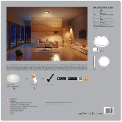 Ledvance - LED Plafondlamp dimbaar SMART+ PLATE LED/24W/230V Wi-Fi