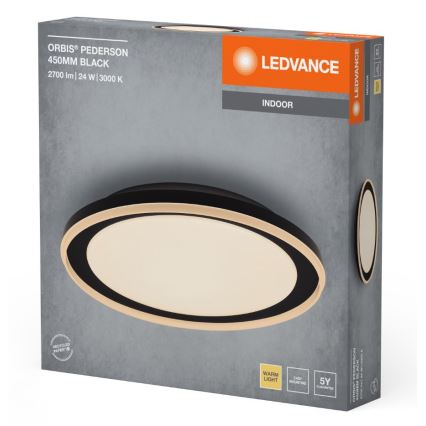 Ledvance - LED Plafondlamp ORBIS PEDERSON LED/24W/230V diameter 45 cm zwart