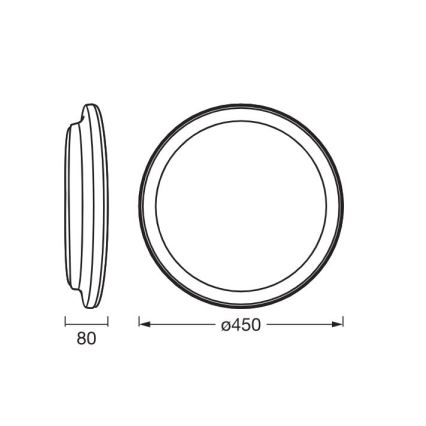 Ledvance - LED Plafondlamp ORBIS PEDERSON LED/24W/230V diameter 45 cm zwart