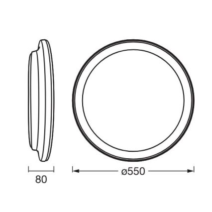Ledvance - LED Plafondlamp ORBIS PEDERSON LED/36W/230V diameter 55 cm zwart