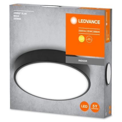 Ledvance - LED Plafondlamp ORBIS SLIM LED/20W/230V zwart