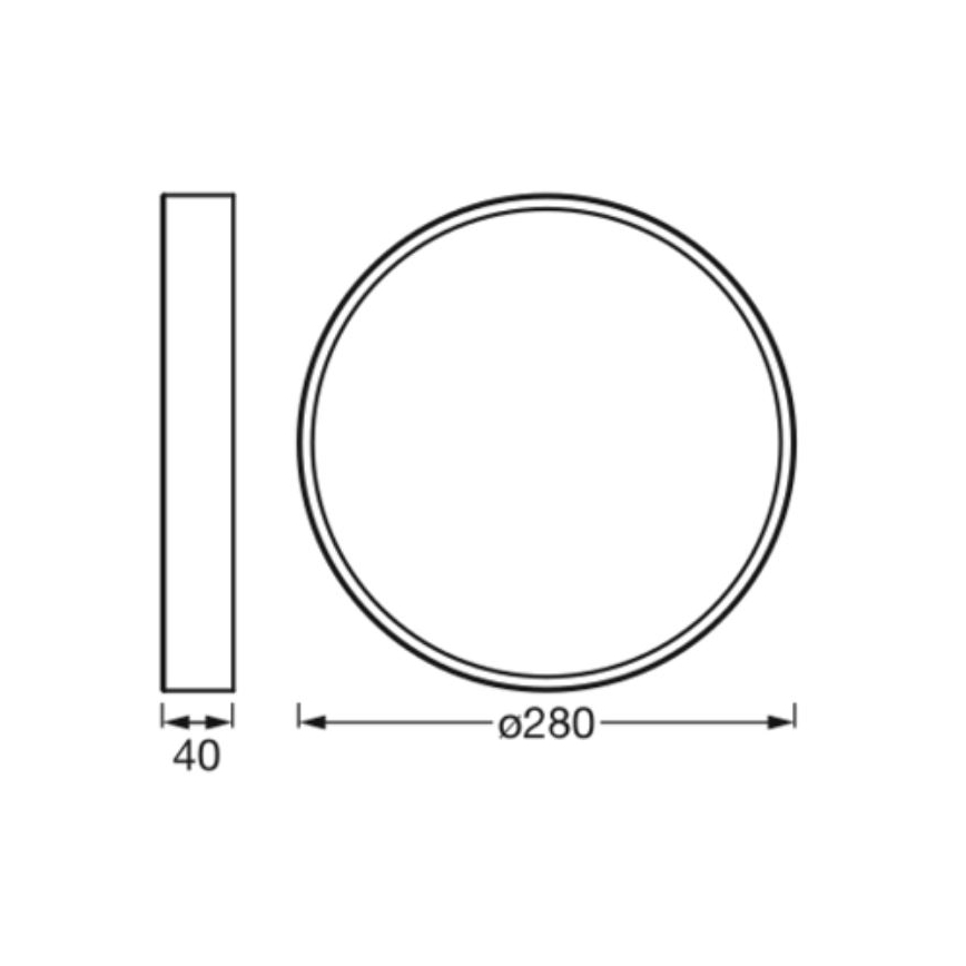 Ledvance - LED Plafondlamp ORBIS SLIM LED/20W/230V zwart