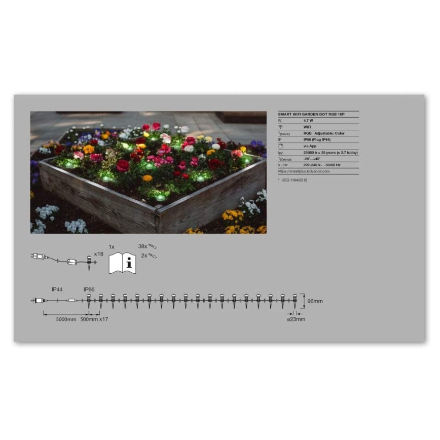 Ledvance - LED RGB Buiten decoratieve lamp SMART+ DOT 18xLED/4W/230V IP65 Wi-Fi