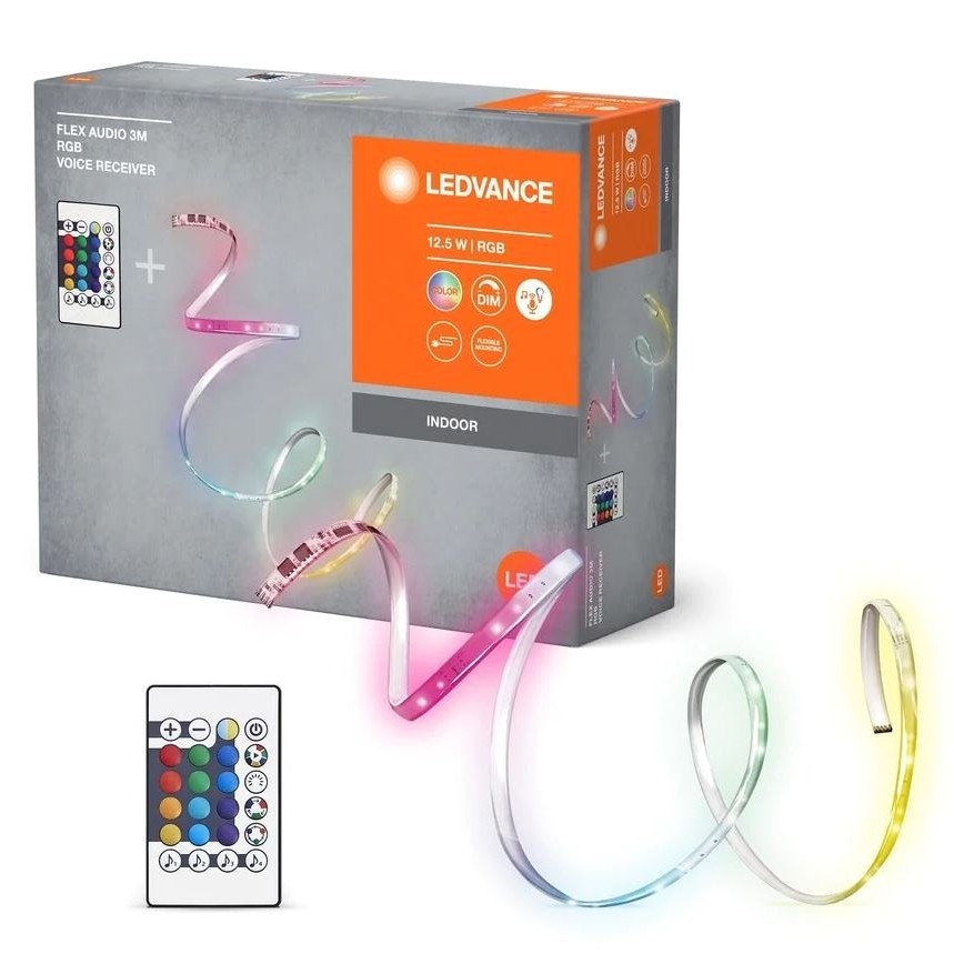 Ledvance - LED RGB Dimbare strip FLEX AUDIO 3m LED/12,5W/230V + afstandsbediening