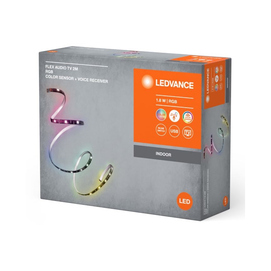 Ledvance - LED RGB dimbare TV-strip met sensor FLEX AUDIO 2m LED/1,8W/5V