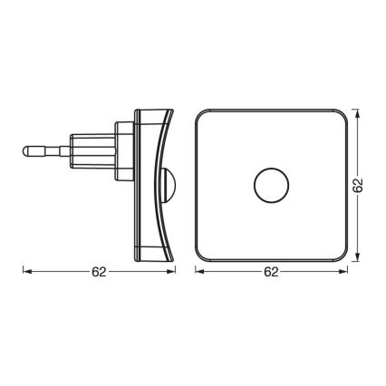 Ledvance - LED RGB Oriëntatielamp met sensor voor stopcontact LUNETTA LED/0,3W/230V