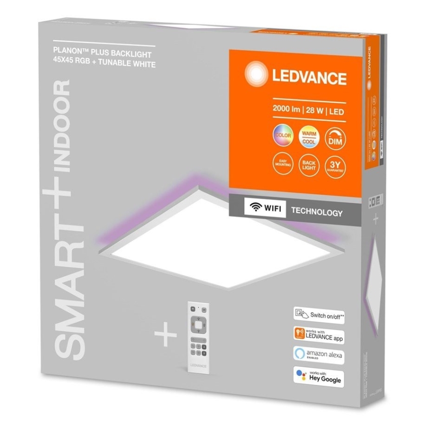 Ledvance - LED RGBW dimbaar paneel SMART+ PLANON LED/28W/230V 45x45 cm Wi-Fi + afstandsbediening