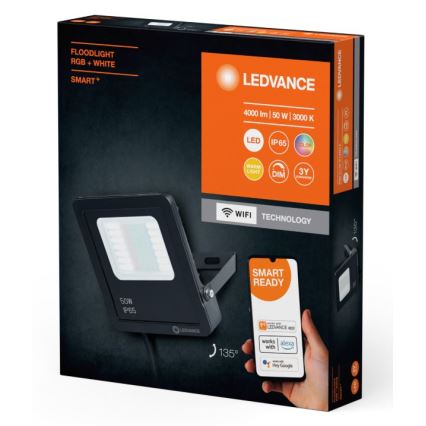 Ledvance - LED RGBW Dimbaar buitenshuis Schijnwerper SMART+ FLOODLIGHT LED/50W/230V IP65 Wi-Fi