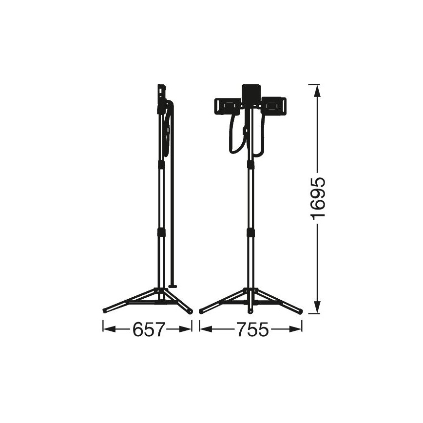 Ledvance - LED Schijnwerper met houder TRIPOD 1xLED/30W/230V + 2xLED/5W IP65