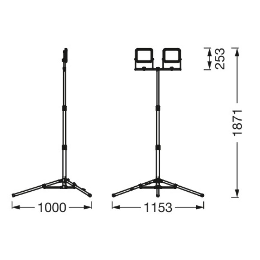 Ledvance - LED Schijnwerper voor buiten met houder WORKLIGHT TRIPOD 2xLED/30W/230V 6500K IP65