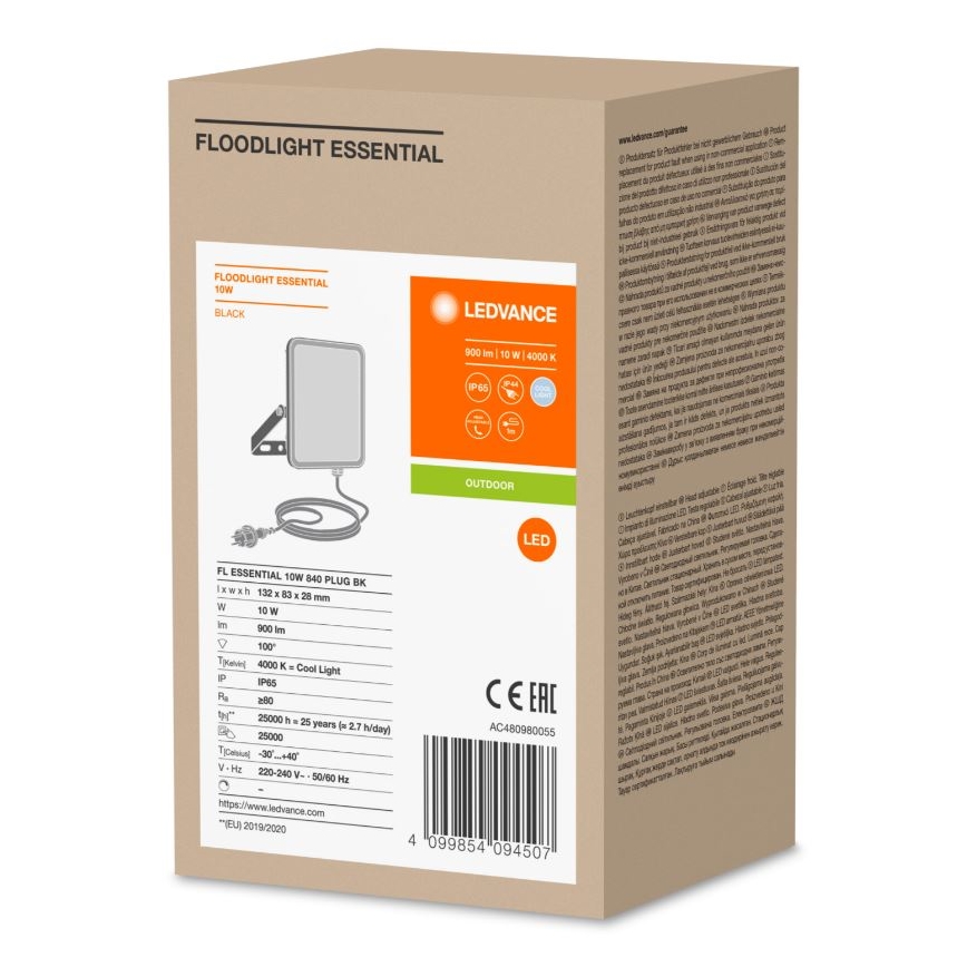 Ledvance - LED Buitenwand schijnwerper FLOODLIGHT ESSENTIAL LED/10W/230V IP65