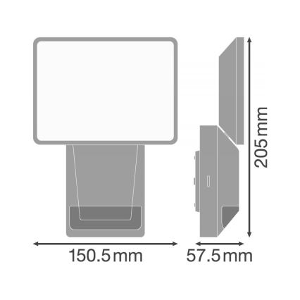 Ledvance - LED Schijnwerper voor Buiten met Sensor FLOOD LED/15W/230V IP55