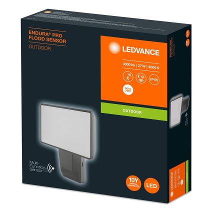 Ledvance - LED Schijnwerper voor Buiten met Sensor  FLOOD LED/27W/230V IP55