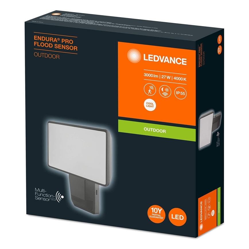 Ledvance - LED Schijnwerper voor Buiten met Sensor  FLOOD LED/27W/230V IP55