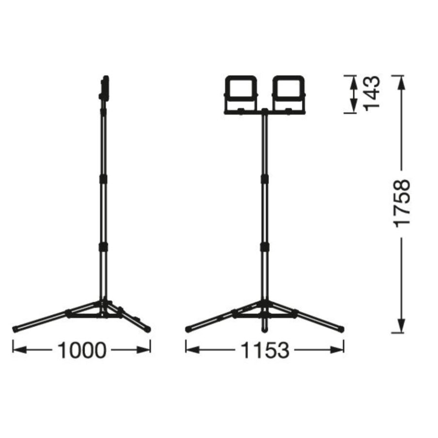 Ledvance - LED Buitenlamp met houder WORKLIGHT TRIPOD 2xLED/10W/230V 6500K IP65