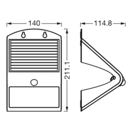 Ledvance - LED Solar wandlamp met sensor VLINDER LED/4W/3,7V IP65