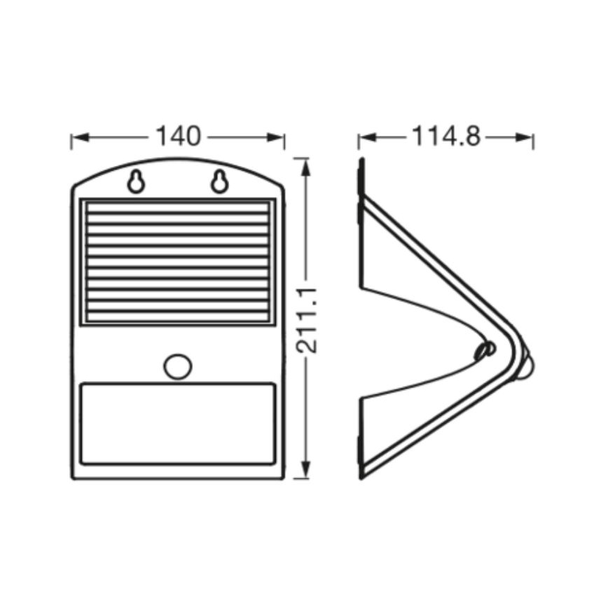 Ledvance - LED 44 / 5.000 Solar wandlamp met bewegings- en schemersensor VLINDER LED/4W/3,7V 2000 mAh IP65