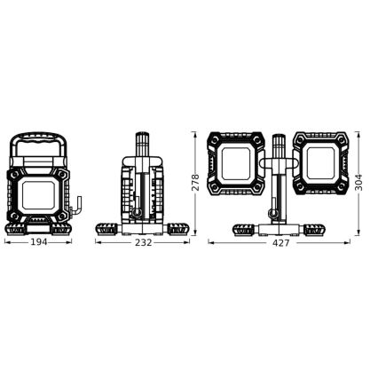 Ledvance - LED Torche de travail WORKLIGHT FLEX 2xLED/30W/230V IP65