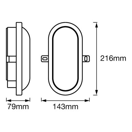 Ledvance - LED Wand Lamp voor Buiten BULKHEAD LED/11W/230V IP54 zwart