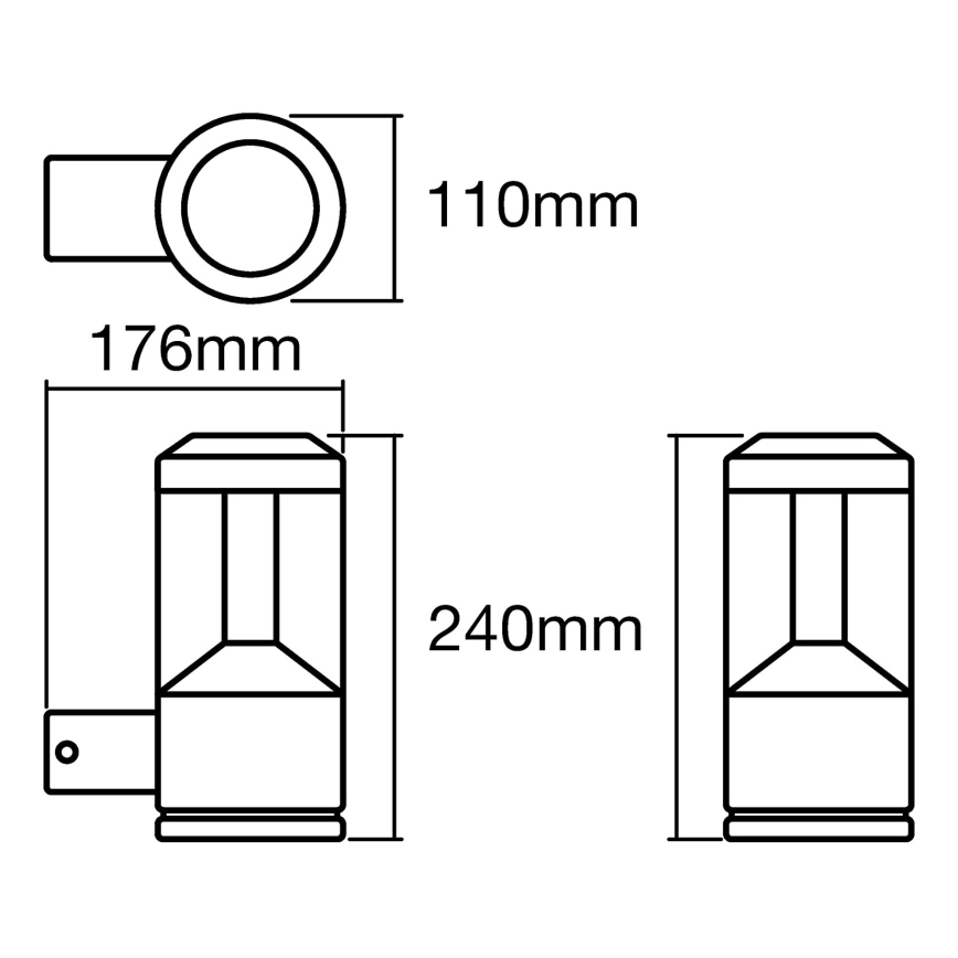 Ledvance - LED Wand Lamp voor Buiten LANTERN 1xLED/12W/230V IP44