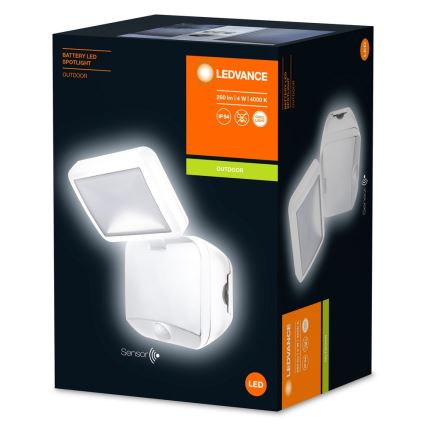 Ledvance - LED Wandlamp voor buiten met sensor BATTERY LED/4W/4xD IP54