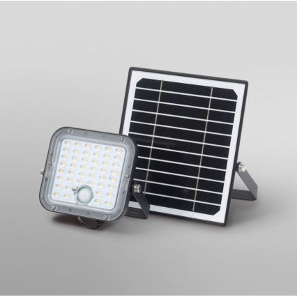 Ledvance - LED dimbare solar floodlight met bewegings- en schemersensor FLOOD SPLIT LED/10W/3,2V 5000 mAh IP65 + afstandsbediening