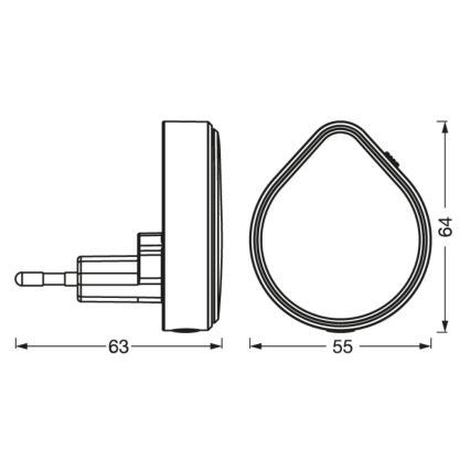 Ledvance - Lumière d'orientation sur prise à intensité variable LUNETTA LED/0,5W/230V