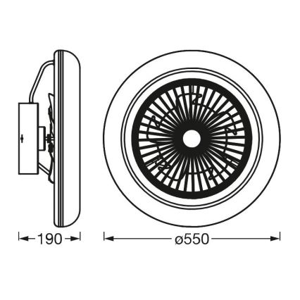 Ledvance - Luminaire à intensité variable avec un ventilateur SMART+ LED/35W/230V Wi-Fi 3000-6500K + Télécommande