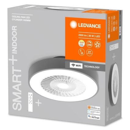 Ledvance - LED Plafonnier à intensité variable avec ventilateur SMART+ LED/38W/230V 3000-6500K Wi-Fi + télécommande