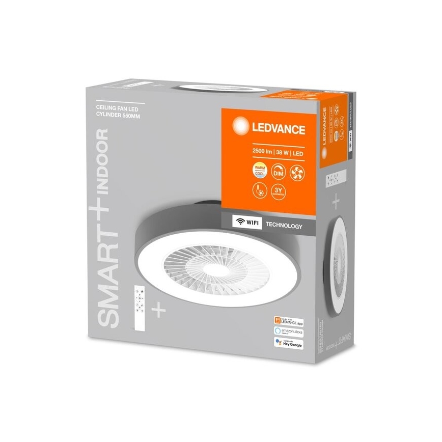 Ledvance - Plafonnier à intensité variable avec ventilateur SMART+ LED/38W/230V 3000-6500K Wi-Fi + télécommande