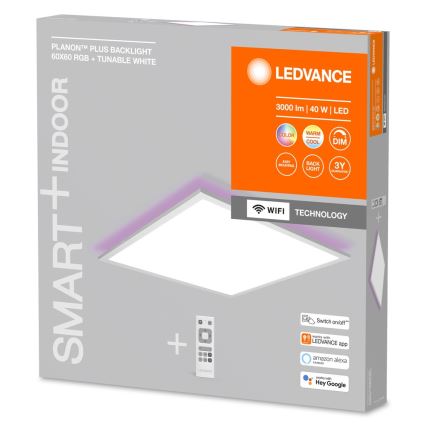 Ledvance - Panneau à intensité variable LED RGBW SMART+ PLANON LED/40W/230V 3000-6500K Wi-Fi + Télécommande