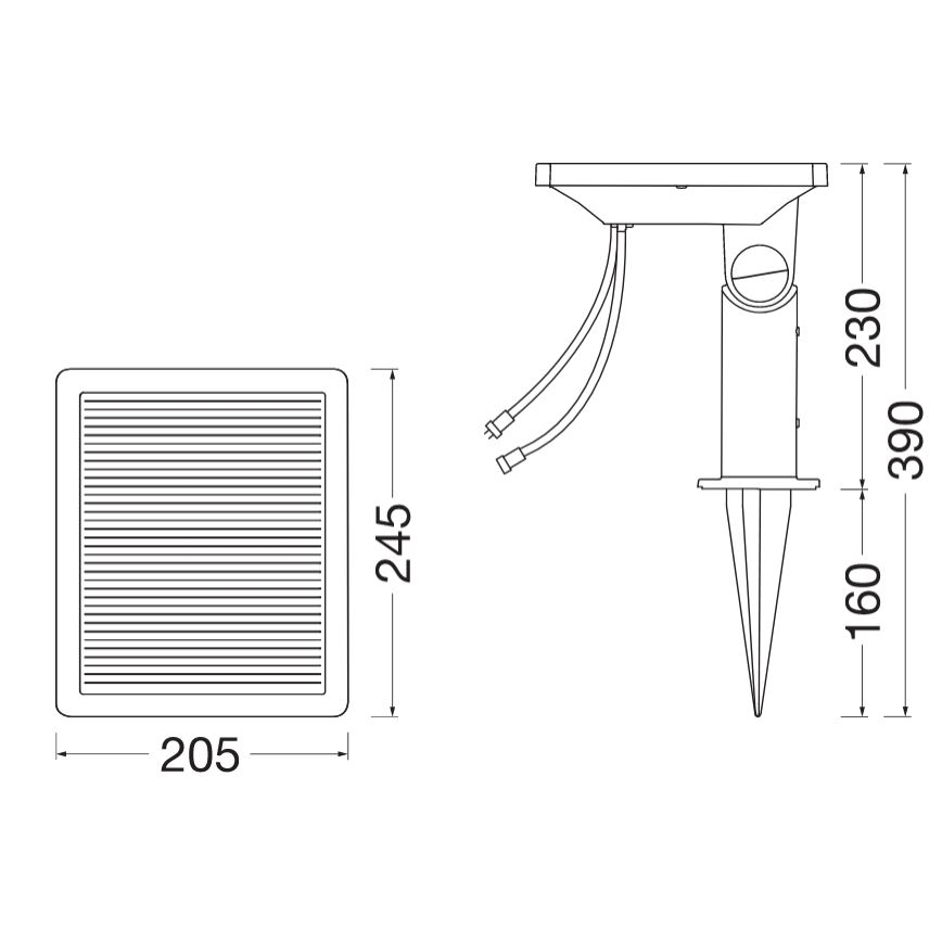 Ledvance - Panneau solaire hybride ENDURA 24 W/12 V 2000 mAh IP67