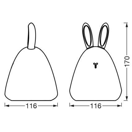 Ledvance - Petite veilleuse tactile pour enfants TOUCH LED/2,5W/5V 1200 mAh