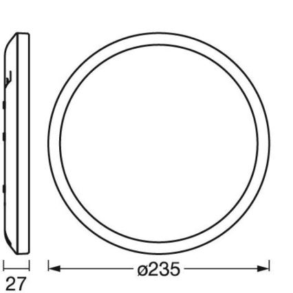 Ledvance - Plafonnier à intensité variable LED ORBIS LED/15W/230V noir