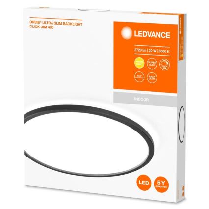 Ledvance - Plafonnier à intensité variable ORBIS LED/22W/230V noir